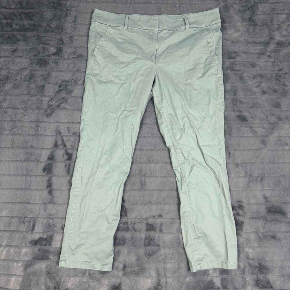 Loft Outlet Modern Chino Crop Pants Sage Green Size 12 Womens Stretch Cotton